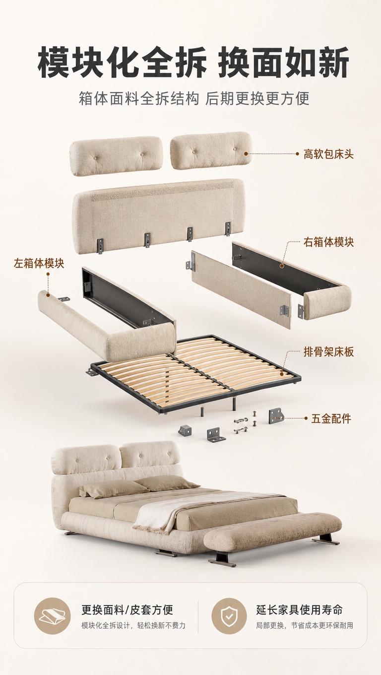 [商品] 使用【图2】床结构箱体全拆示意图+【图1】产品外观；… - 图片创意预览