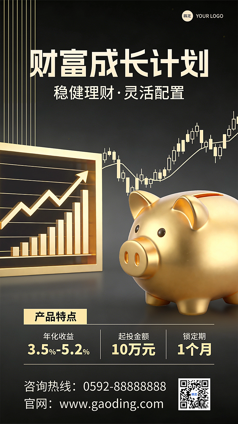 金融产品财富成长计划海报