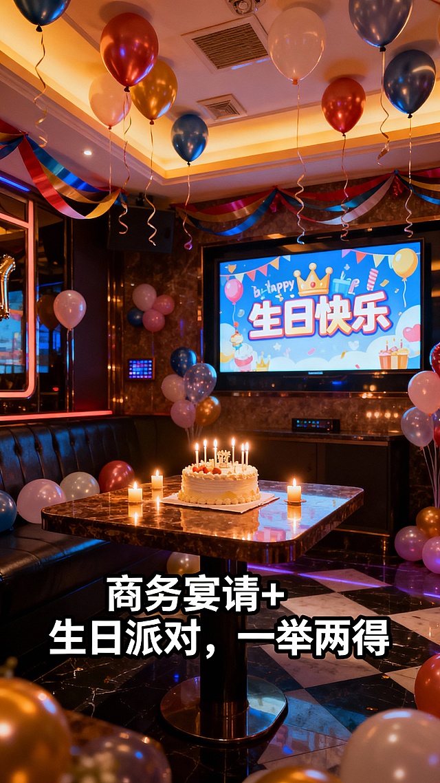 我们是做商务KTV的，生成50张商务KTV的图文，图文不要带二维码、联系方式、地址，图片可以加一点文案进去，能吸引客户的文案