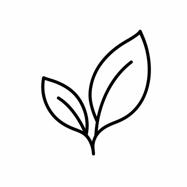 茶叶图标，线性风格，简约设计，线条流畅，单色，适合用于UI界面，清晰的茶叶轮廓，简洁的几何形状构成预览效果