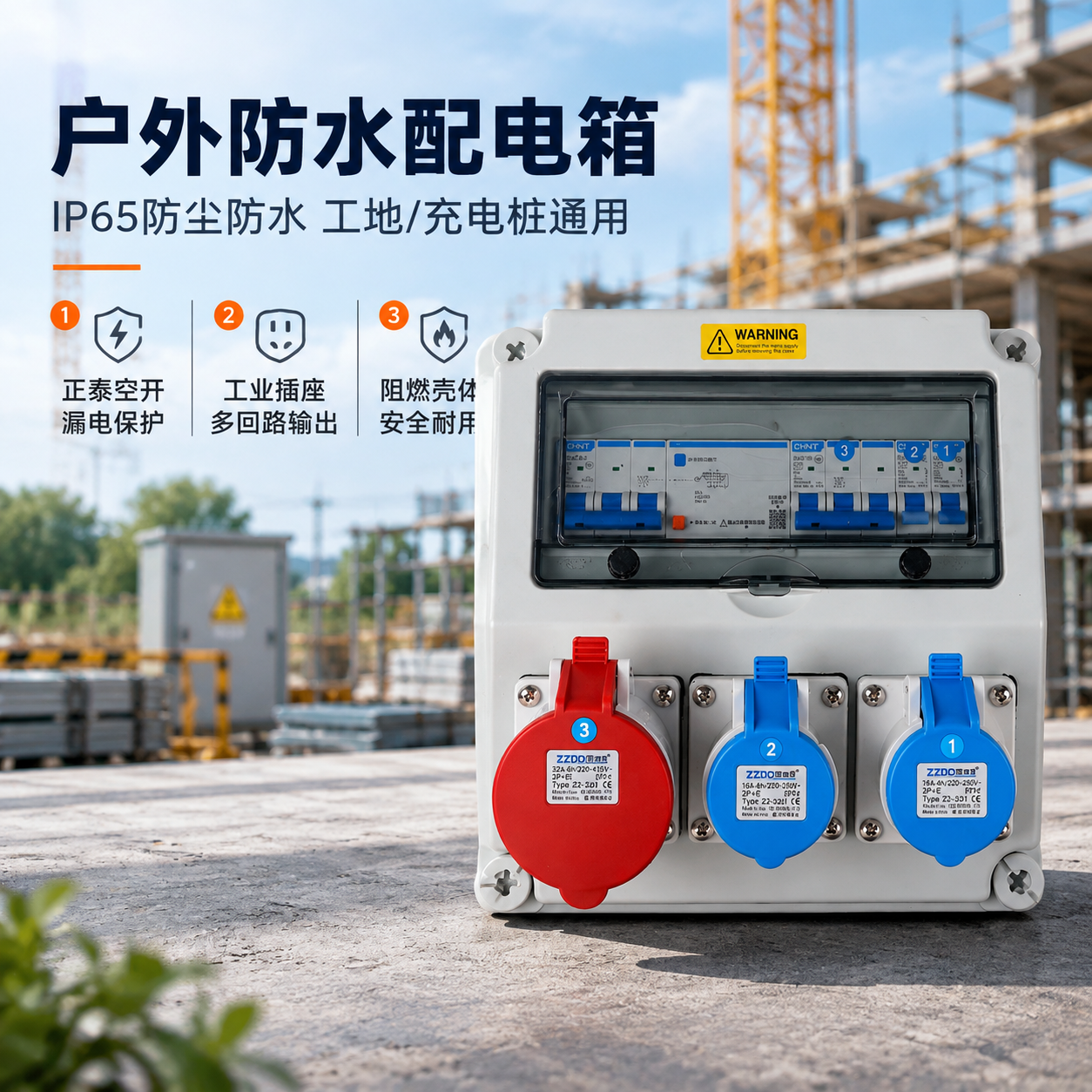 [商品] 使用【图1】户外工业防水插座配电箱正视图；严格保留配… - 图片创意预览