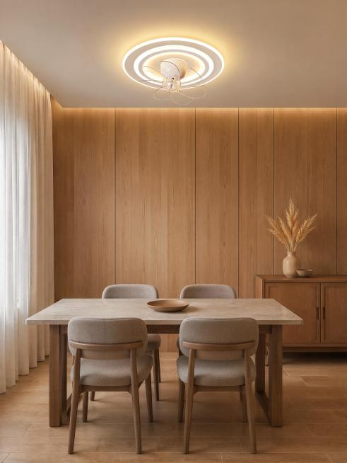 吸顶灯风扇，严格参照上传产品图https://gdesign-dam-hz.dancf.com/37052420040020105/a38518ffc811425398ae4609b6f997a9.j预览效果