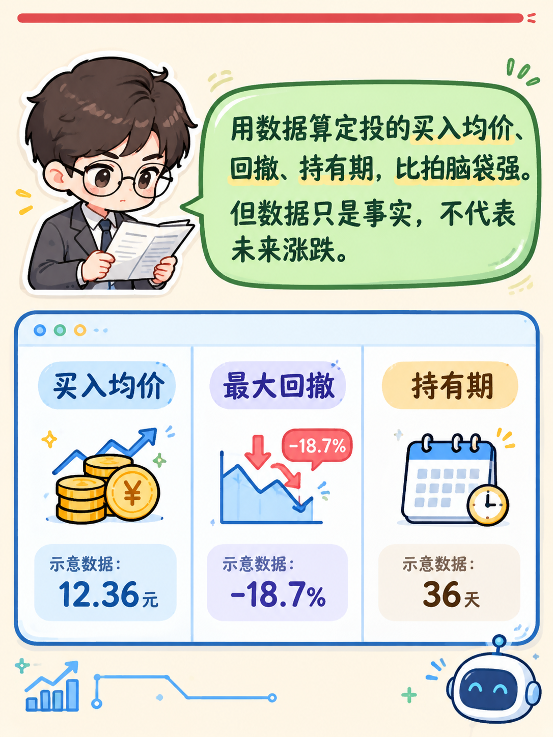 小红书竖版图文内页，Q版卡通风，米黄色背景。顶部有红色小横条装… - 图片创意预览