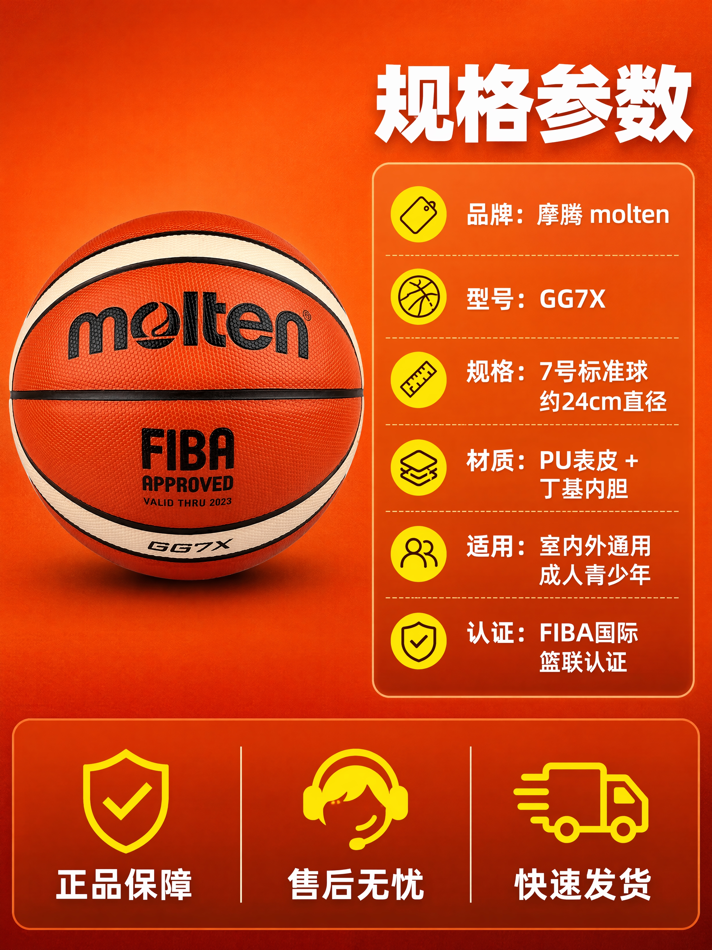 [商品] 使用【图1】摩腾GG7X篮球；保留橙红色PU表皮、黑… - 图片创意预览