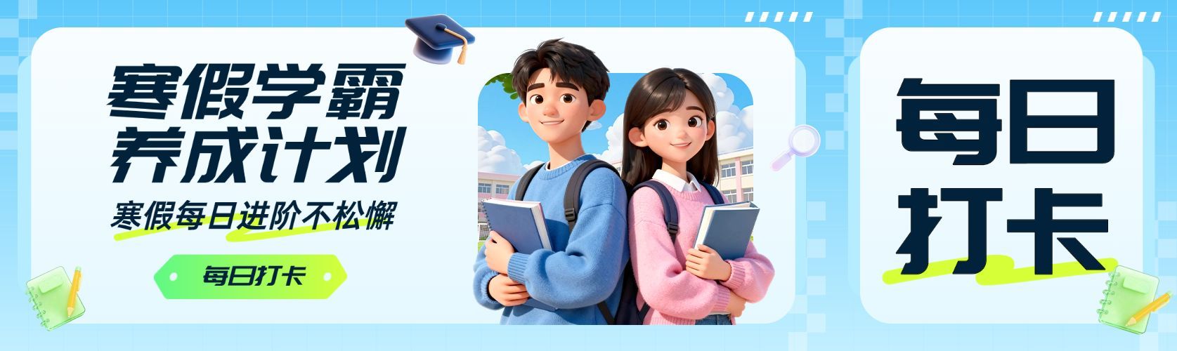 教育培训简约公众号首次图模板预览效果