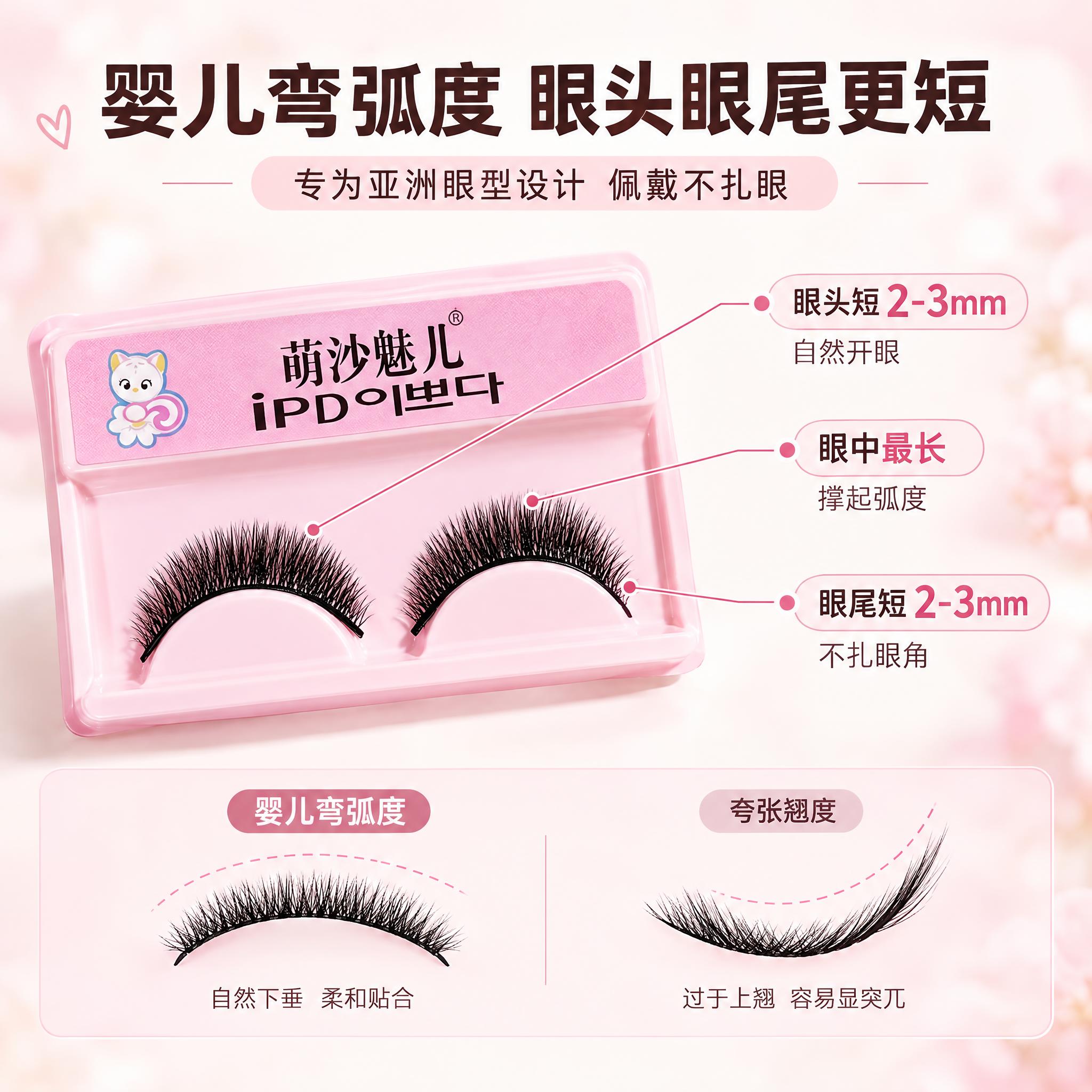 [主图-2] 萌沙魅儿婴儿弯假睫毛 核心卖点解析 眼头眼尾长度… - 图片创意预览