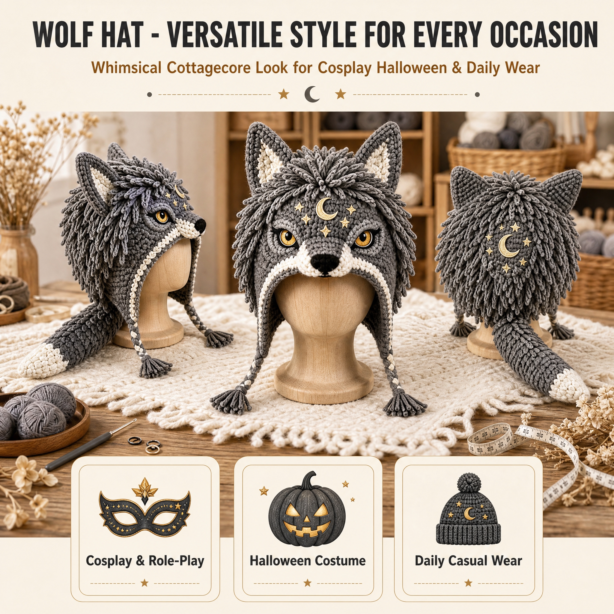 [主图-7 狼款] 主题：Wolf Style Hat Det… - 图片创意预览