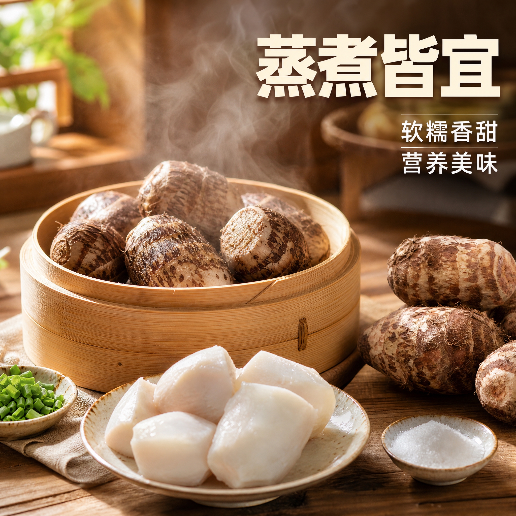 [主图-4] 芋头 烹饪场景与食用体验。 [统一基调] 整体风… - 图片创意预览