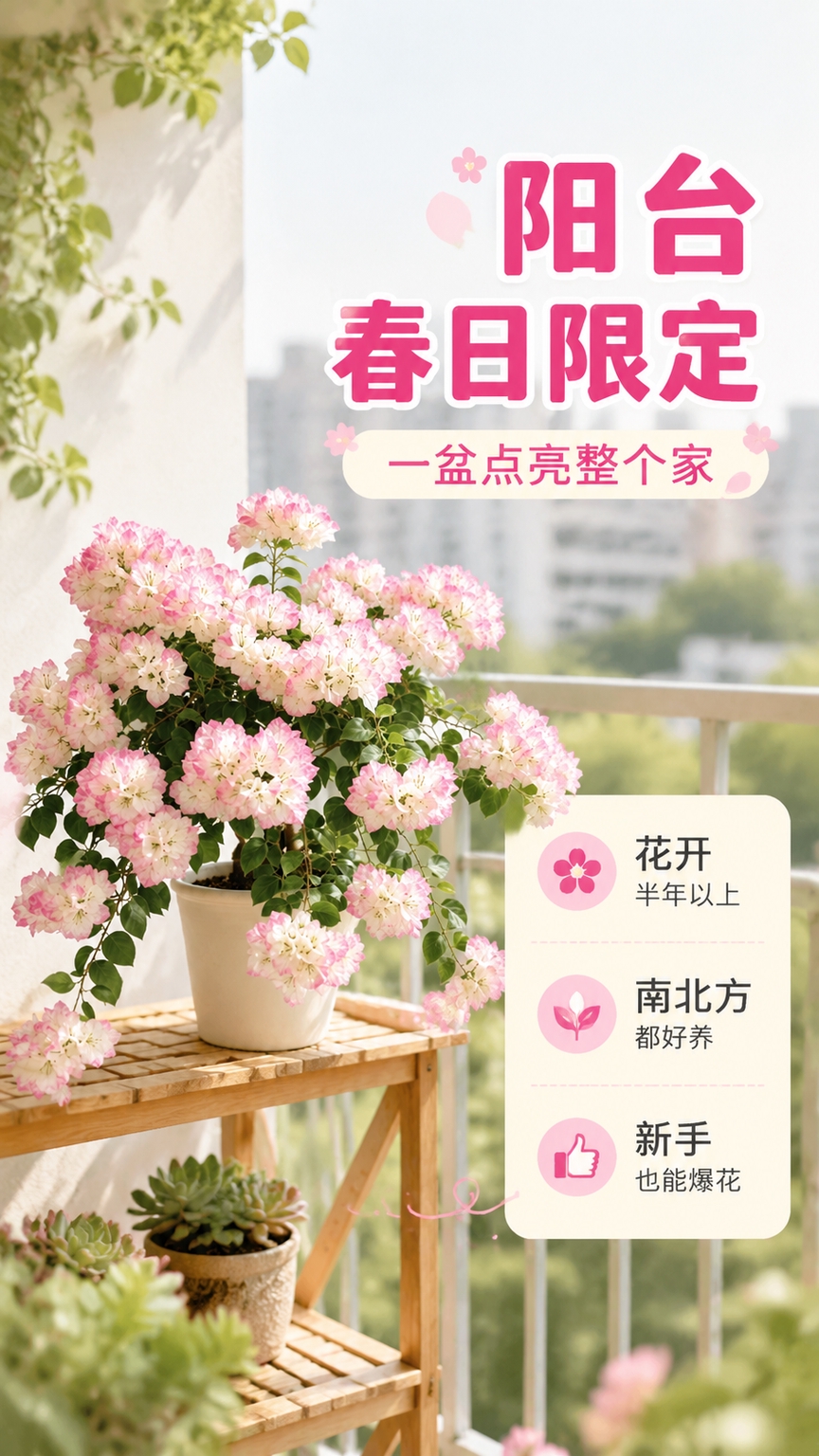 [商品] 使用【图1】5A级绿樱三角梅盆栽；保留粉白渐变花型、… - 图片创意预览