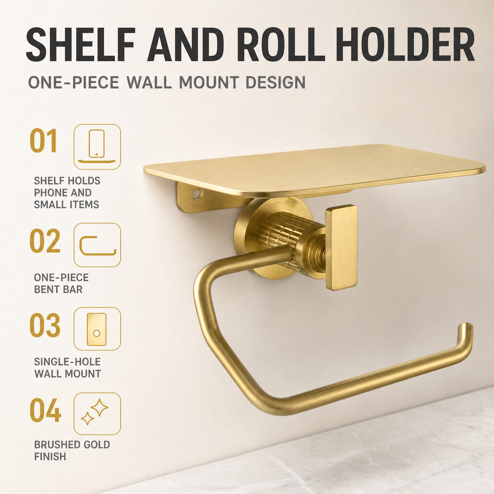 [主图-2] Wall-Mount Brushed Gold… - 图片创意预览