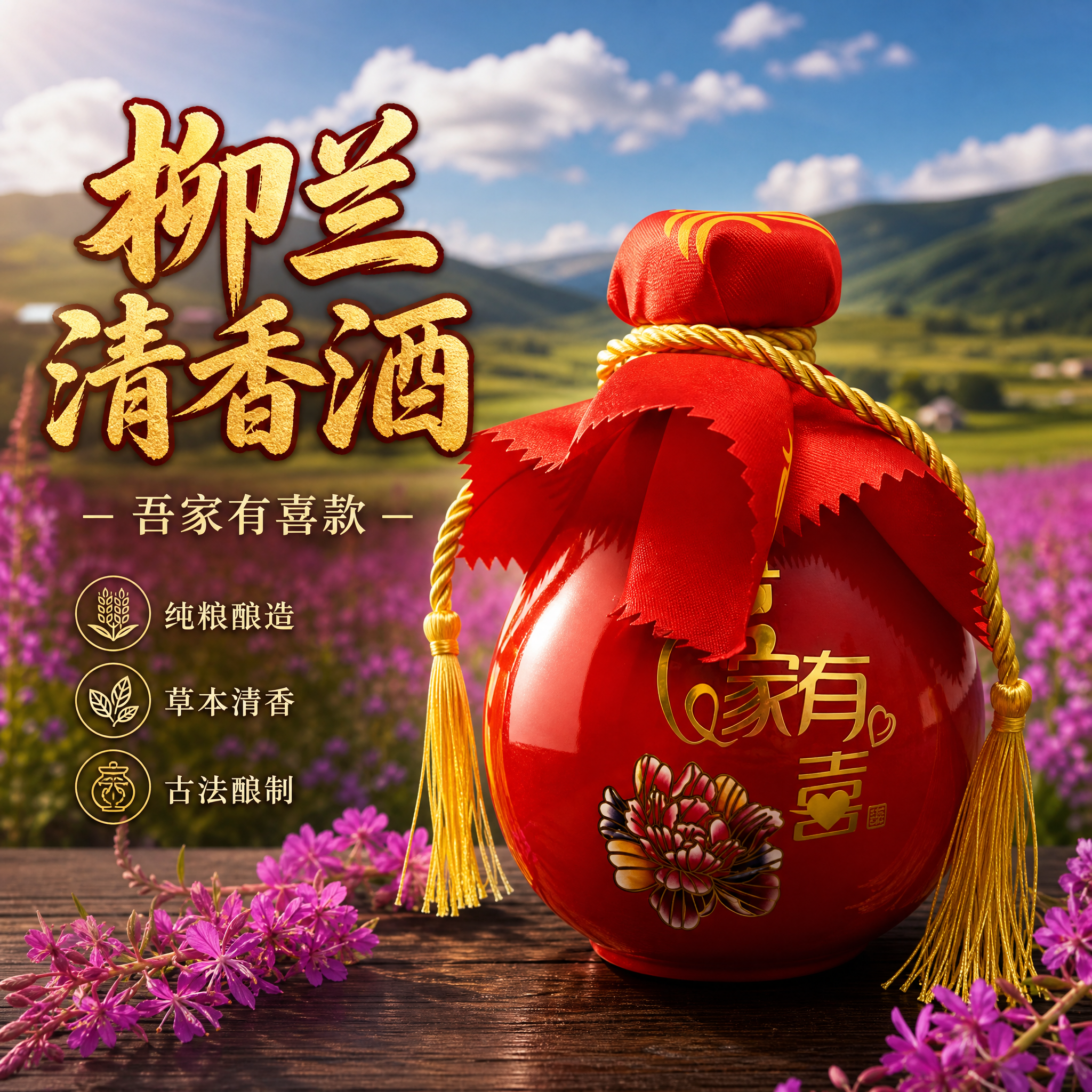 [主图-1] 主题：柳兰酒吾家有喜清香款 首图点击率 突出喜庆… - 图片创意预览