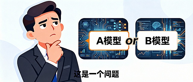在这个基础上把A模型和B模型后面加一些AI元素，并且需要加上文字”or“