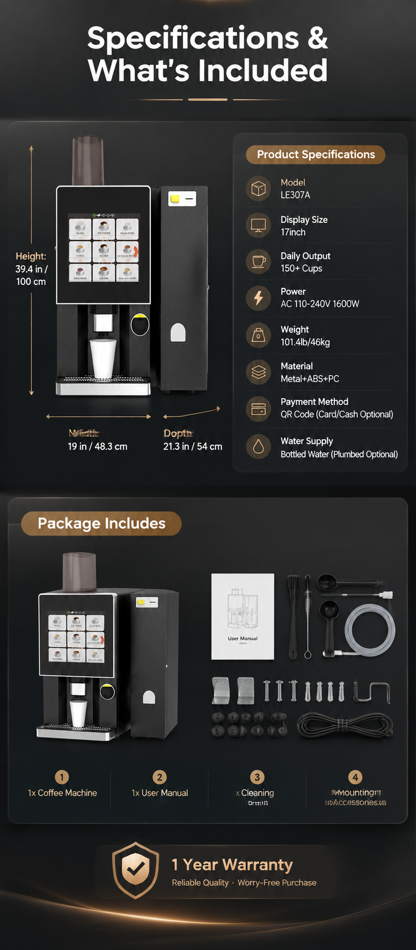 [商品] 使用【图1】【图2】【图3】全自动触屏咖啡机；保留黑… - 图片创意预览
