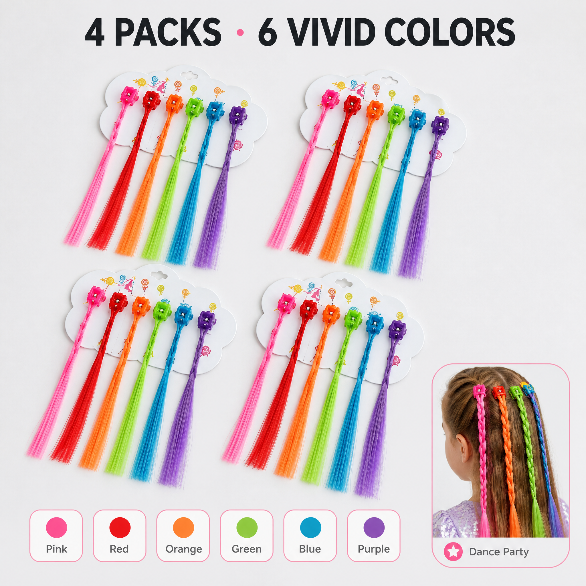 [主图-5] 商品名称：4 Pack Kids Clip-In… - 图片创意预览