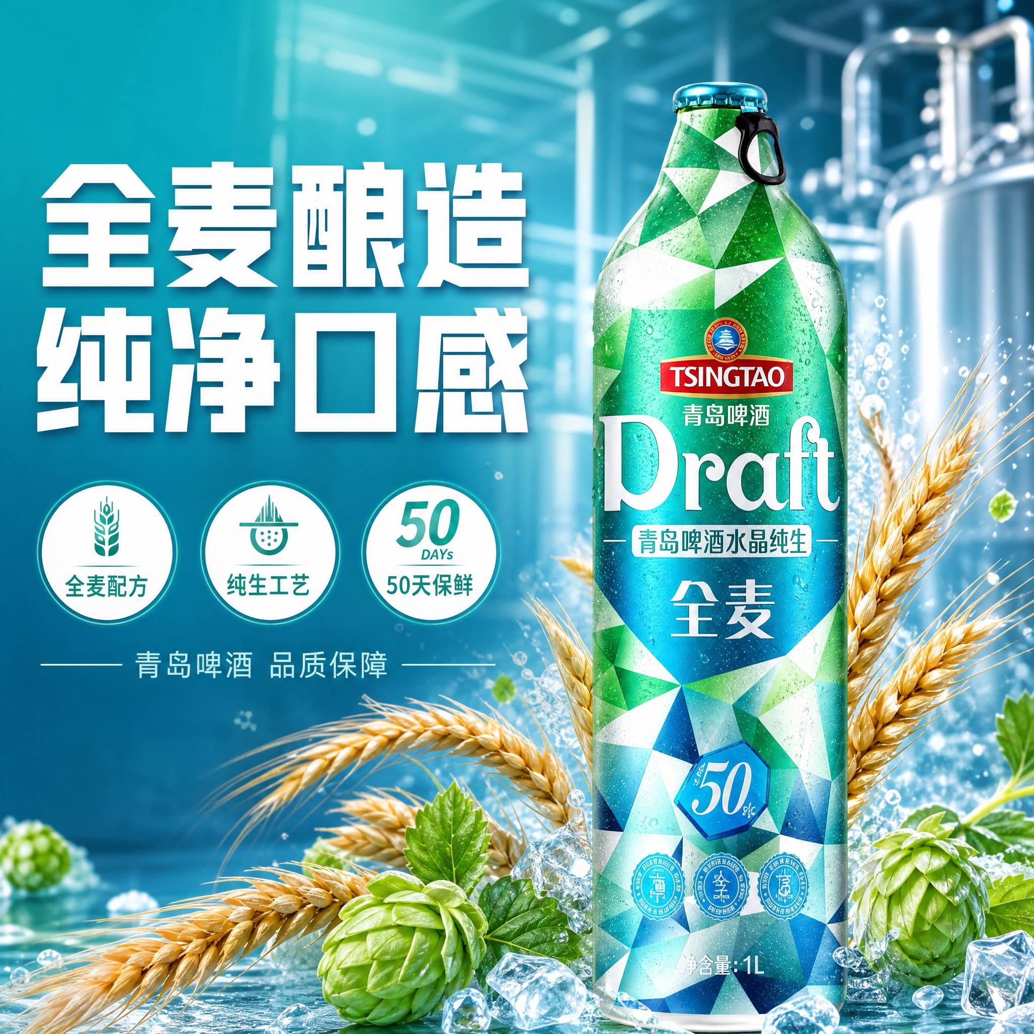 [主图-2] 核心亮点 全麦酿造工艺 品质溯源信任图 [统一基… - 图片创意预览