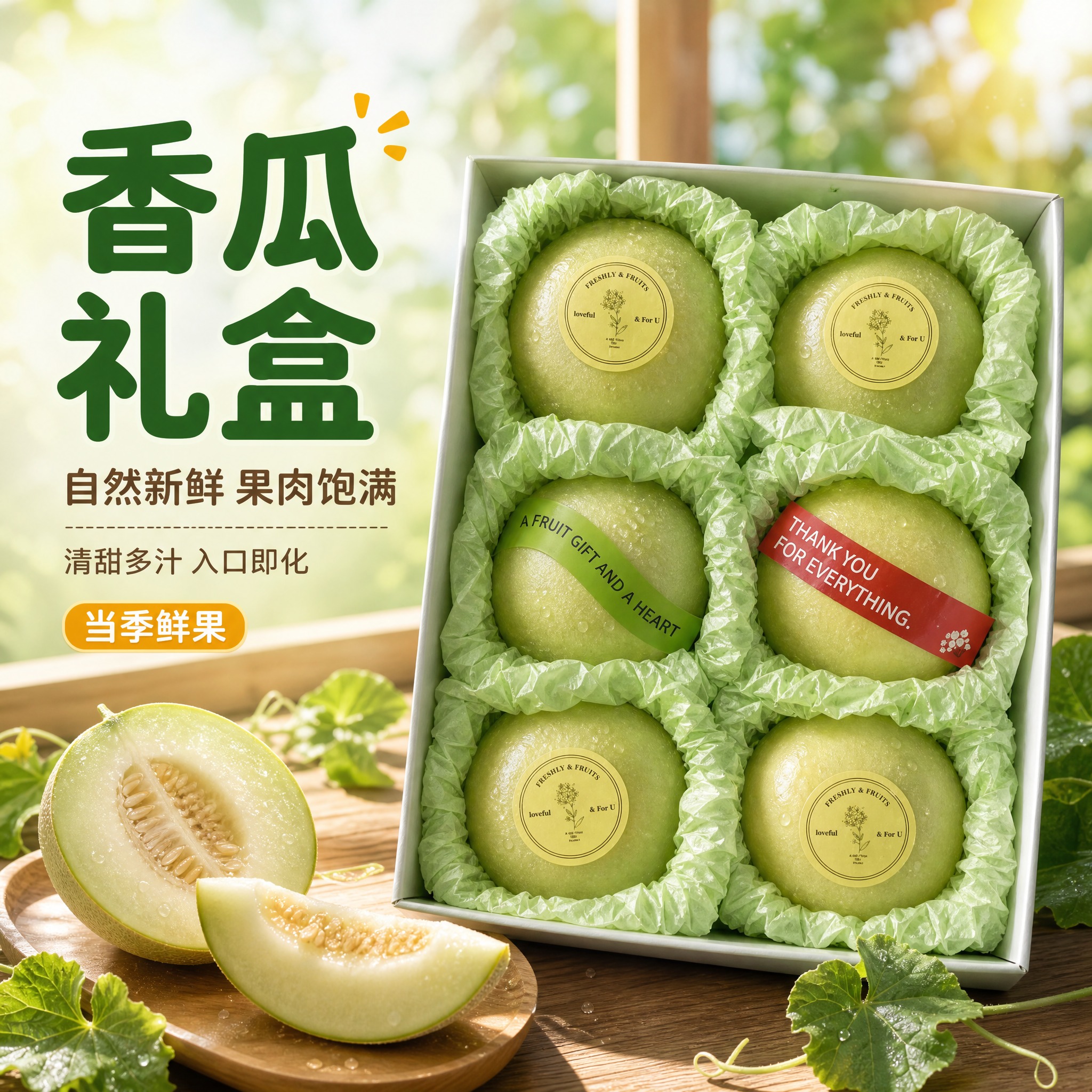 [主图-1] 香瓜礼盒 首图点击率 食欲诱惑主题。 [统一基调… - 图片创意预览