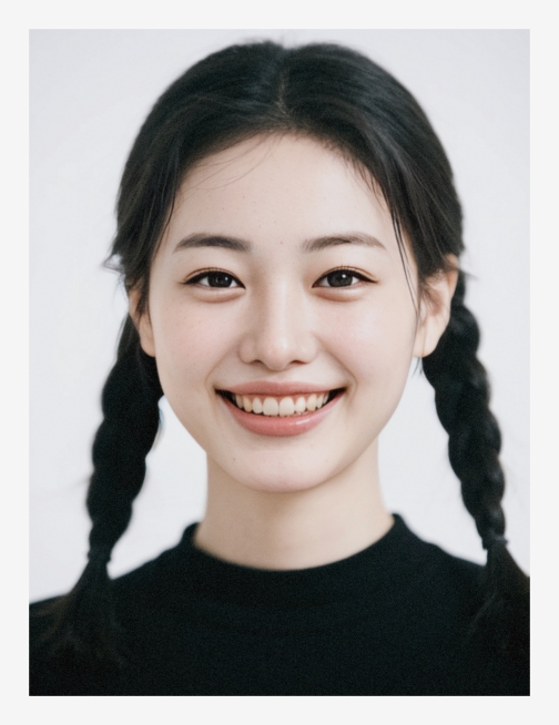 一个女生，白色背景预览效果