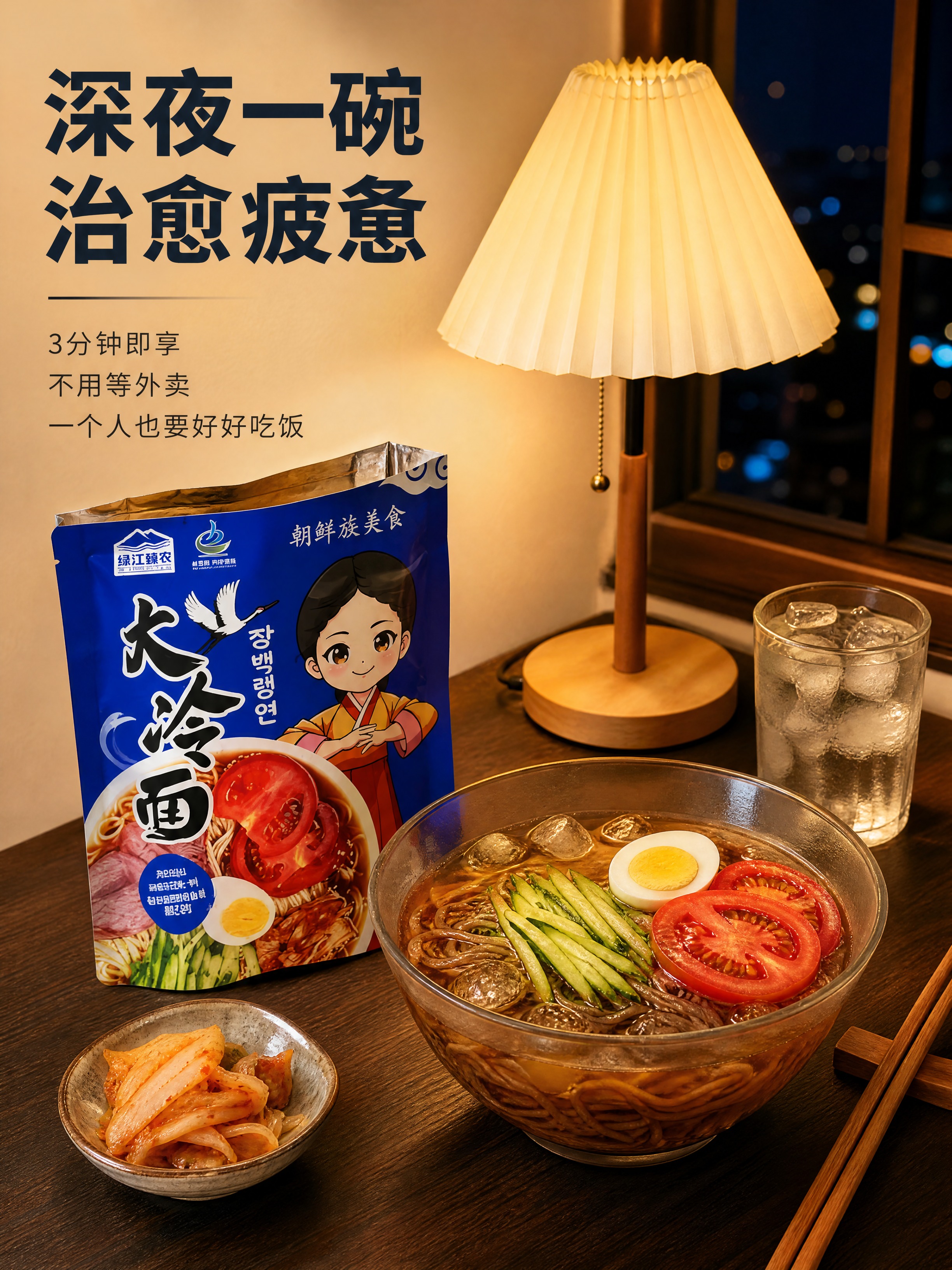 [商品] 使用【图1】绿江臻农大冷面荞麦味蓝色包装袋；保留包装… - 图片创意预览