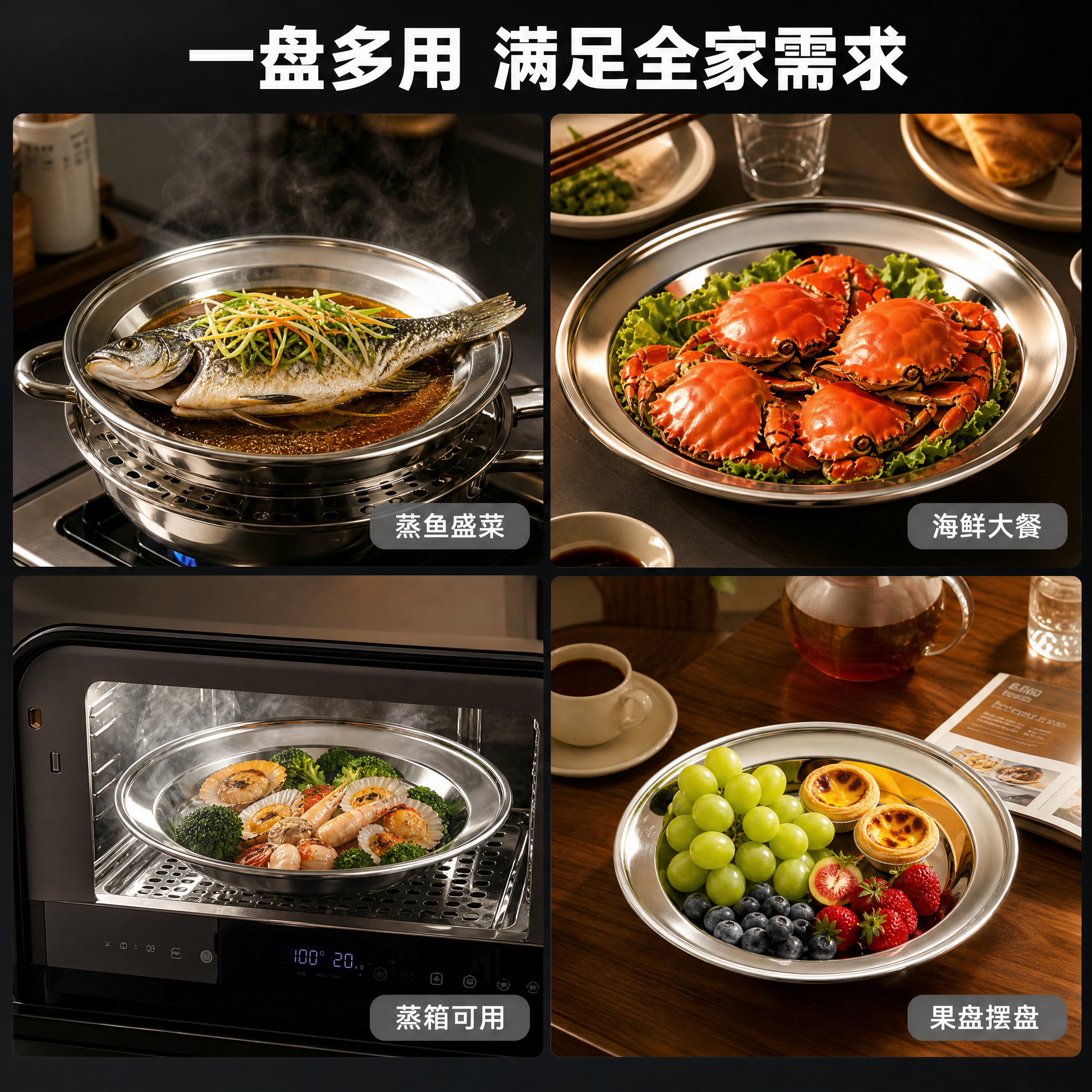 [主图-4] 场景适用 多用途展示 厨房餐桌蒸箱多用。 [统一… - 图片创意预览
