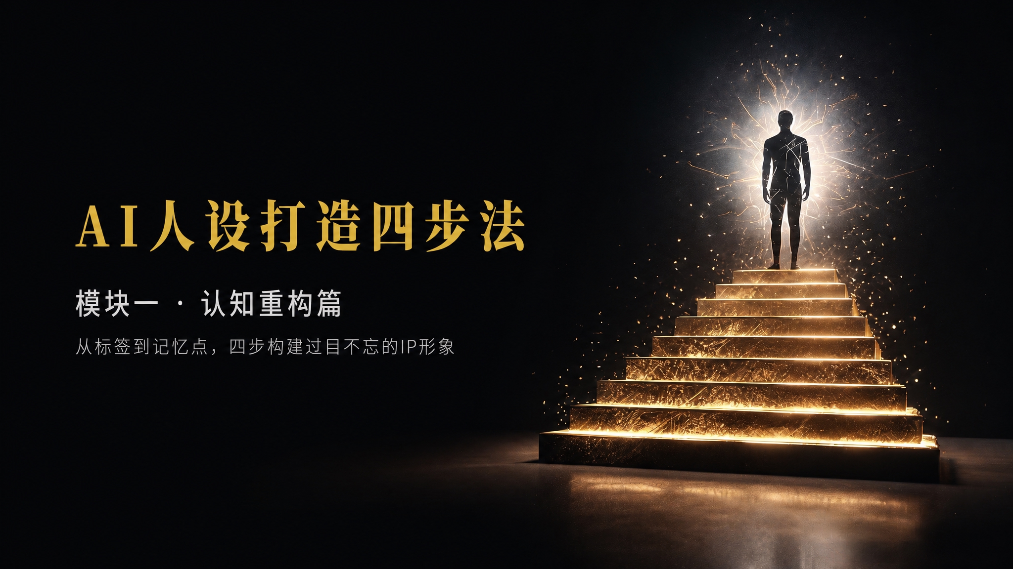 黑金高端商务风课程海报，横版16:9，画面尺寸1920x108… - 图片创意预览
