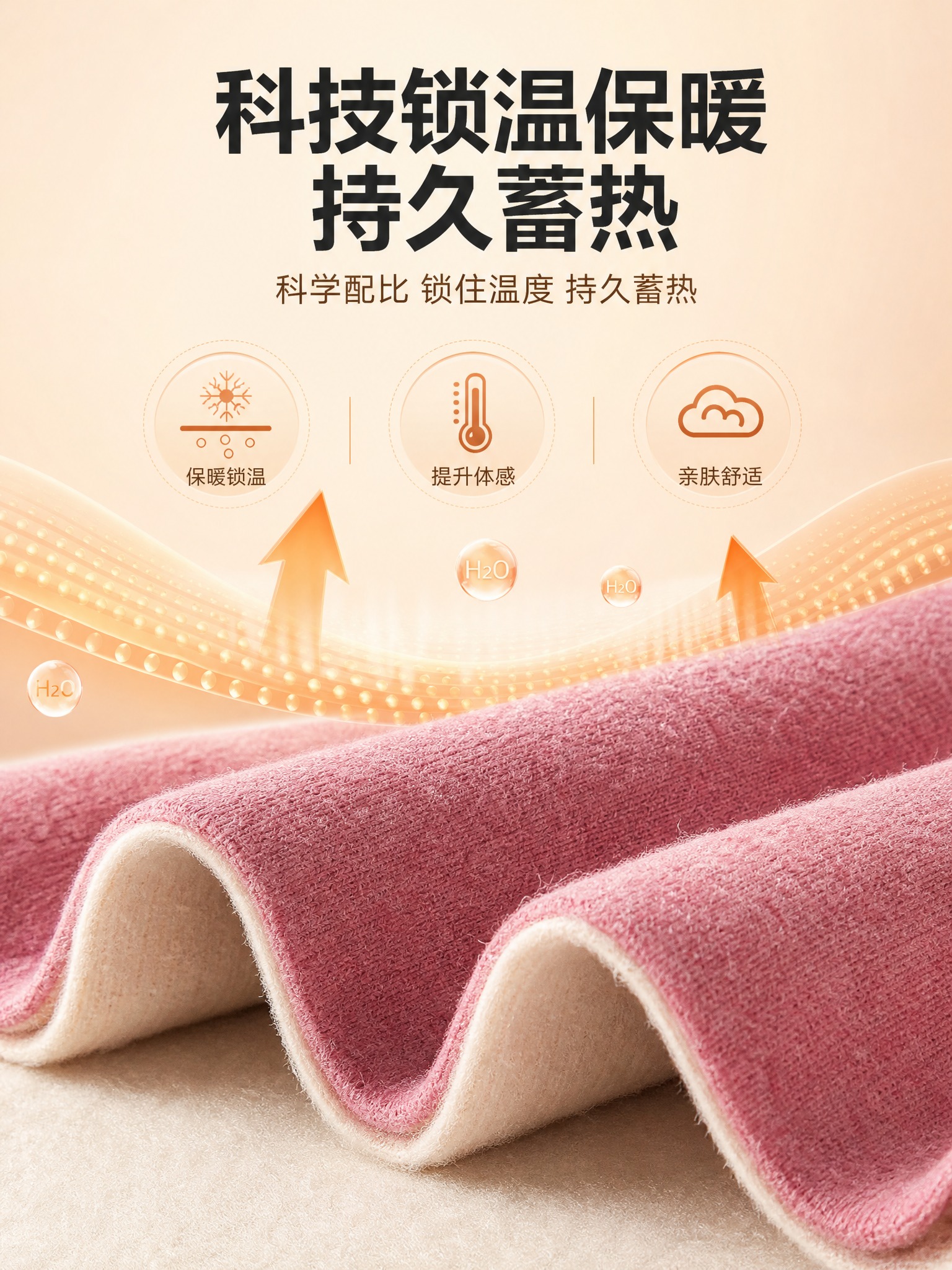 [主图-2] 女士桑蚕丝绵羊毛德绒保暖秋裤 面料科技与锁温功能… - 图片创意预览