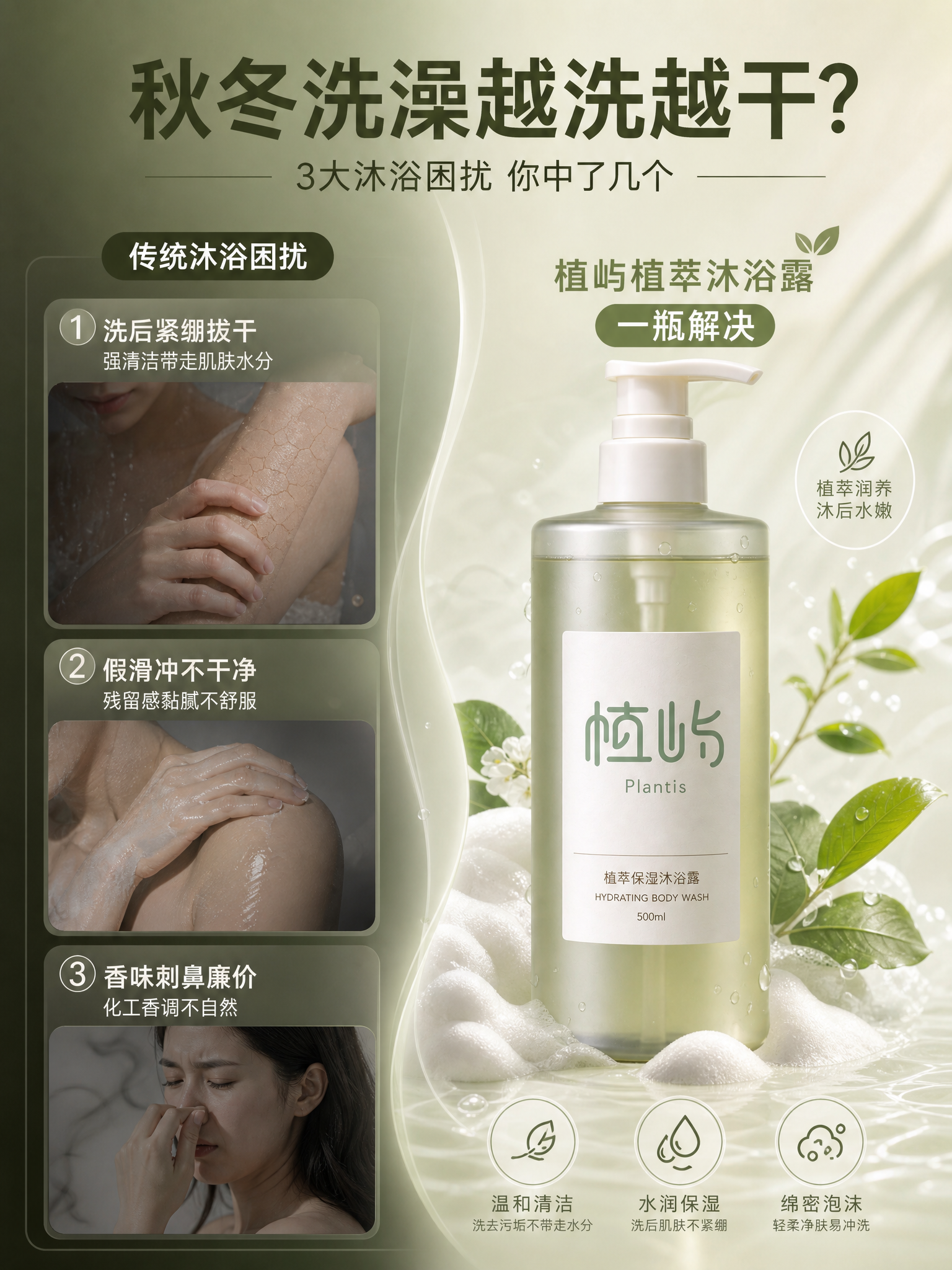 [商品] 使用【图1】植屿植萃保湿沐浴露500ml；保留瓶身磨… - 图片创意预览