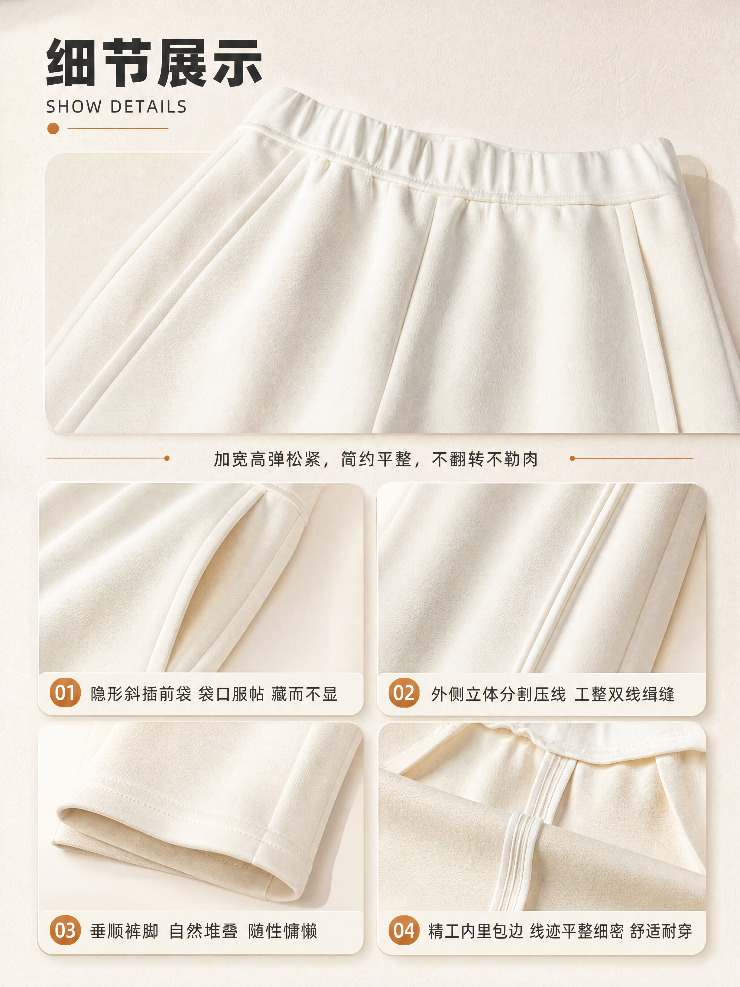 [商品] 使用【图8】细节展示图（腰头/口袋/侧缝/裤脚）、【… - 图片创意预览