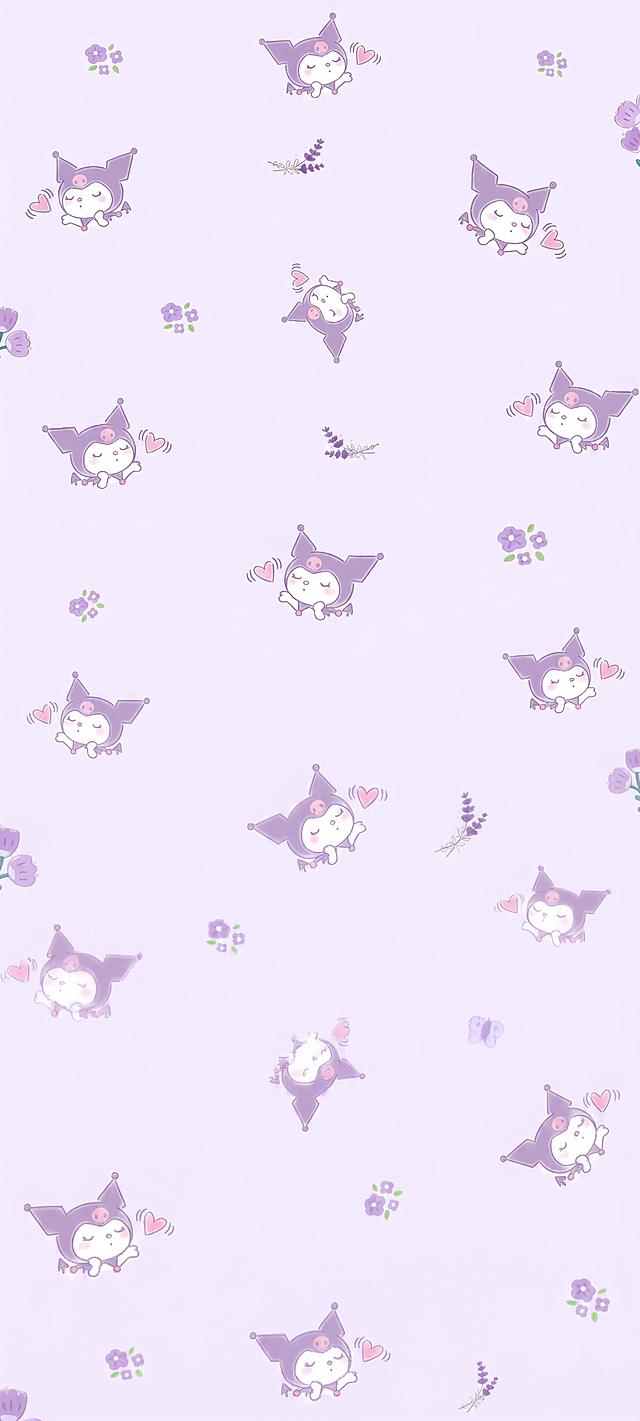 将这张库洛米图案图片放大，提升分辨率到4K清晰度，保持原图案和风格不变