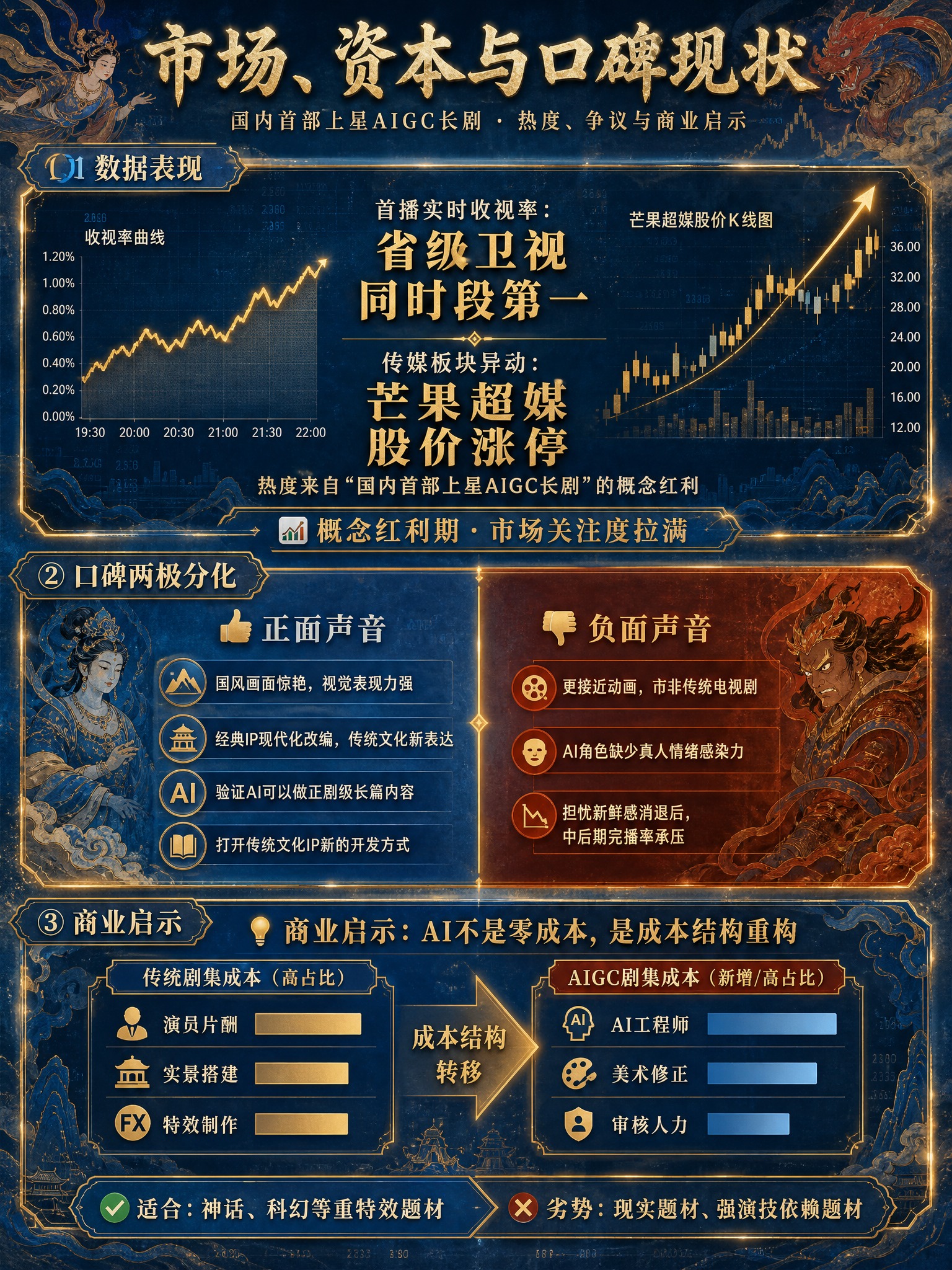 电影级国风神魔产业分析信息图，竖版3:4比例，2K超清。延续青… - 图片创意预览