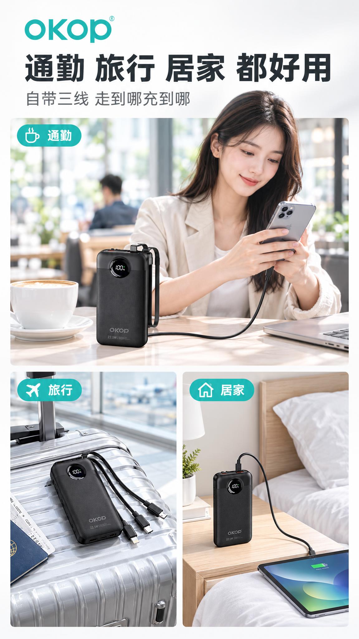 [主图-6] 真实使用场景图：通勤/旅行/居家三场景并排展示O… - 图片创意预览