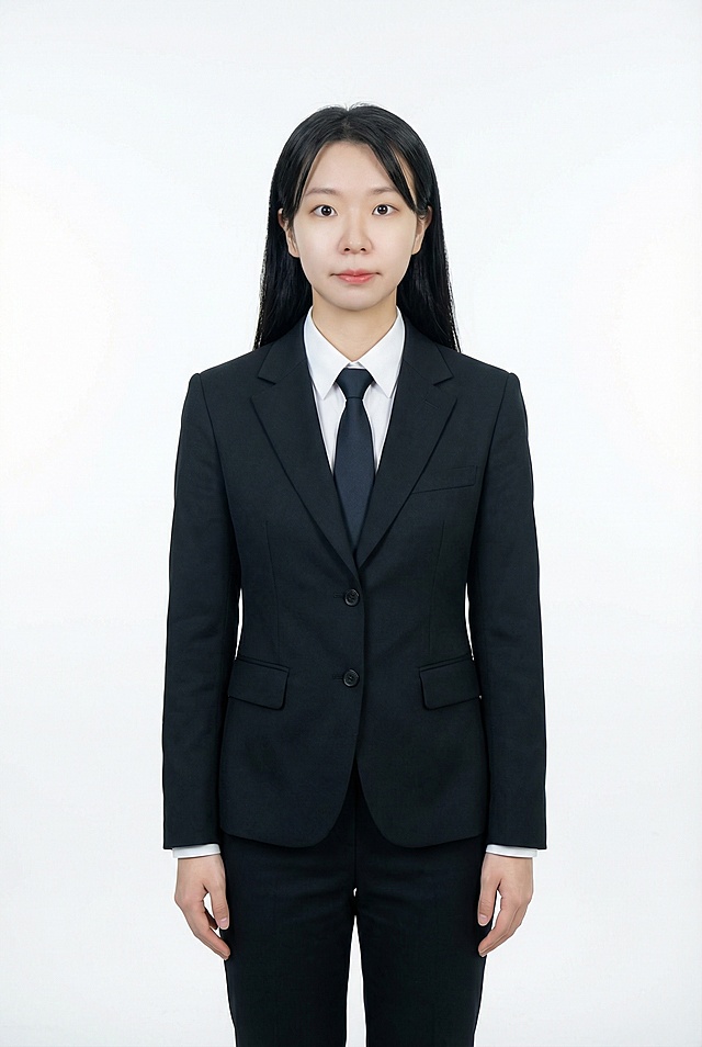 美化人物形象，根据人物面部特征生成职业风格全身照，人物双臂自然下垂