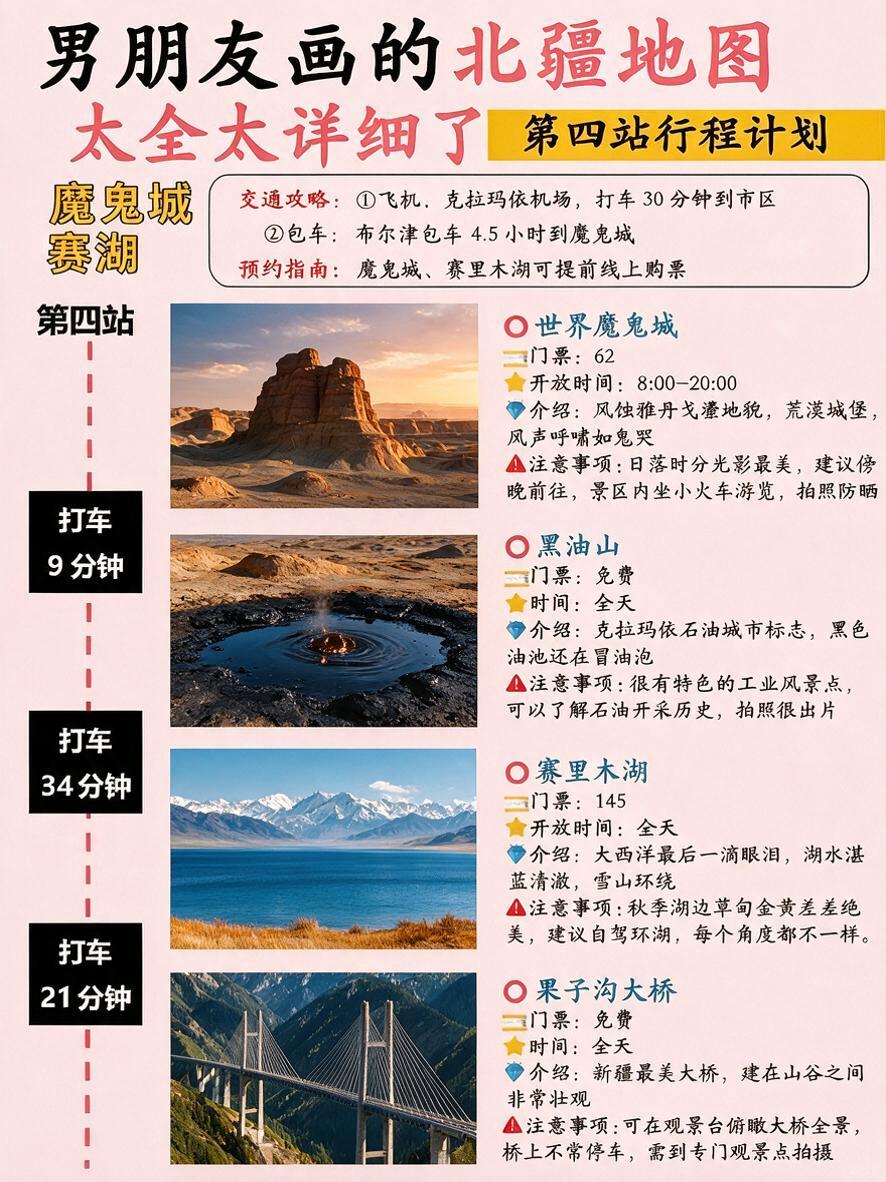 完全复刻参考图4的版式、风格、字体、粉色背景、顶部标题、交通攻… - 图片创意预览