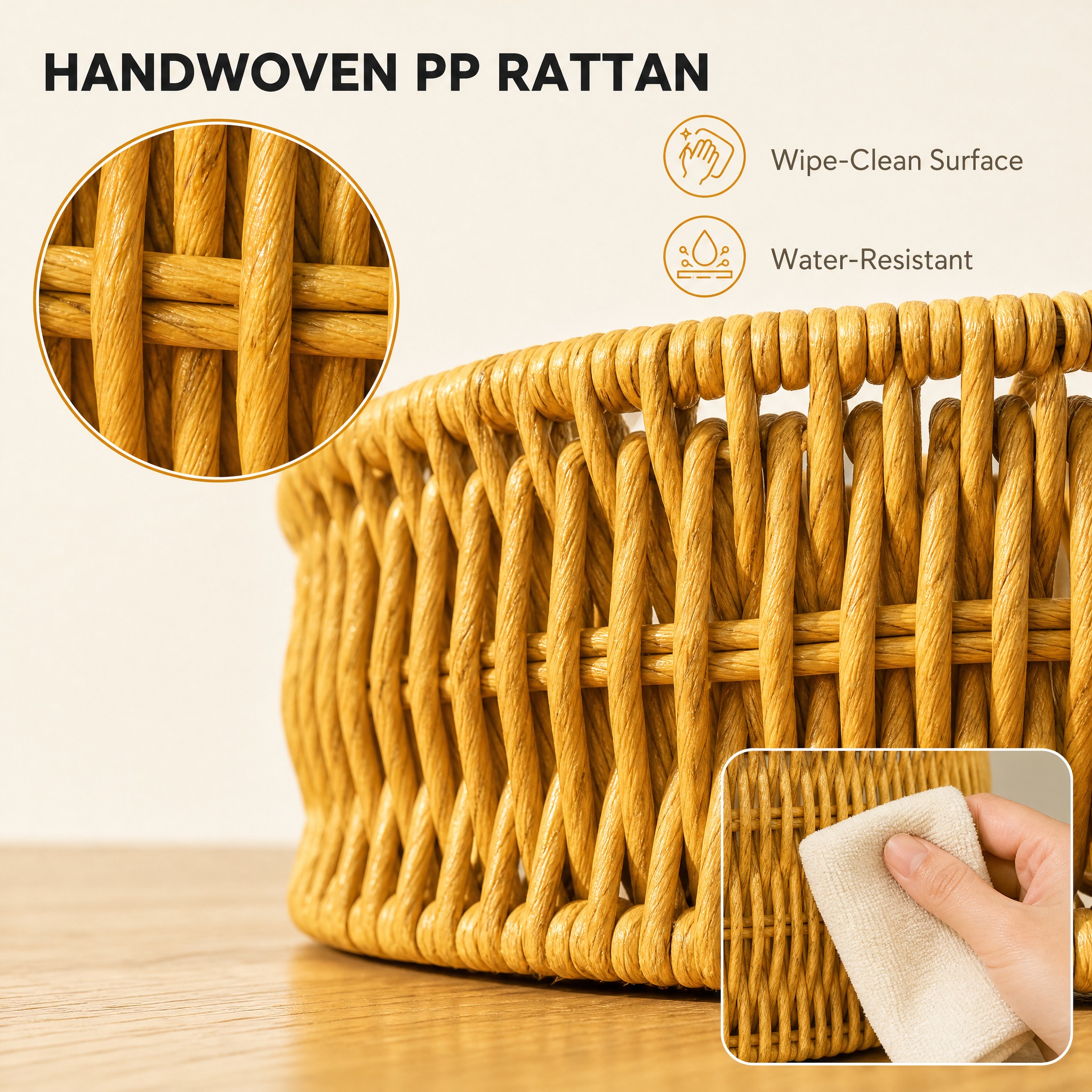 [主图-3] PP Rattan Woven Round St… - 图片创意预览