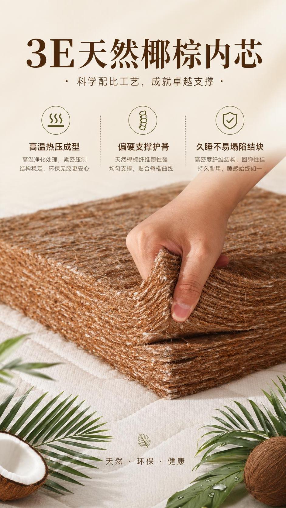 [第14屏] 3E椰棕内芯优势页，讲解天然椰棕内芯支撑特点。本… - 图片创意预览