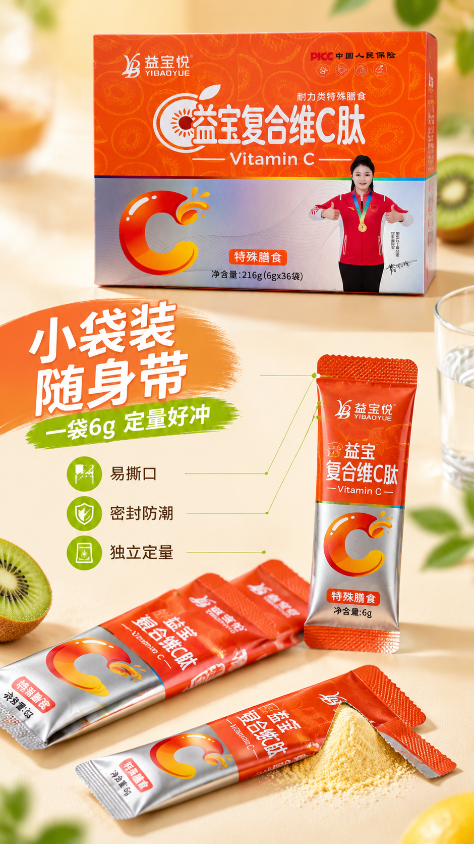 [商品] 使用【图1】益宝复合维C肽包装盒，保留包装盒完整结构… - 图片创意预览