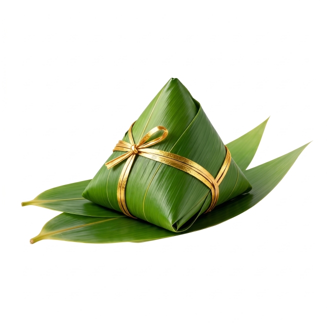 参考原图风格，保留粽子和粽叶的造型，去除所有logo和水印，重新生成纯净背景的粽子图像预览效果