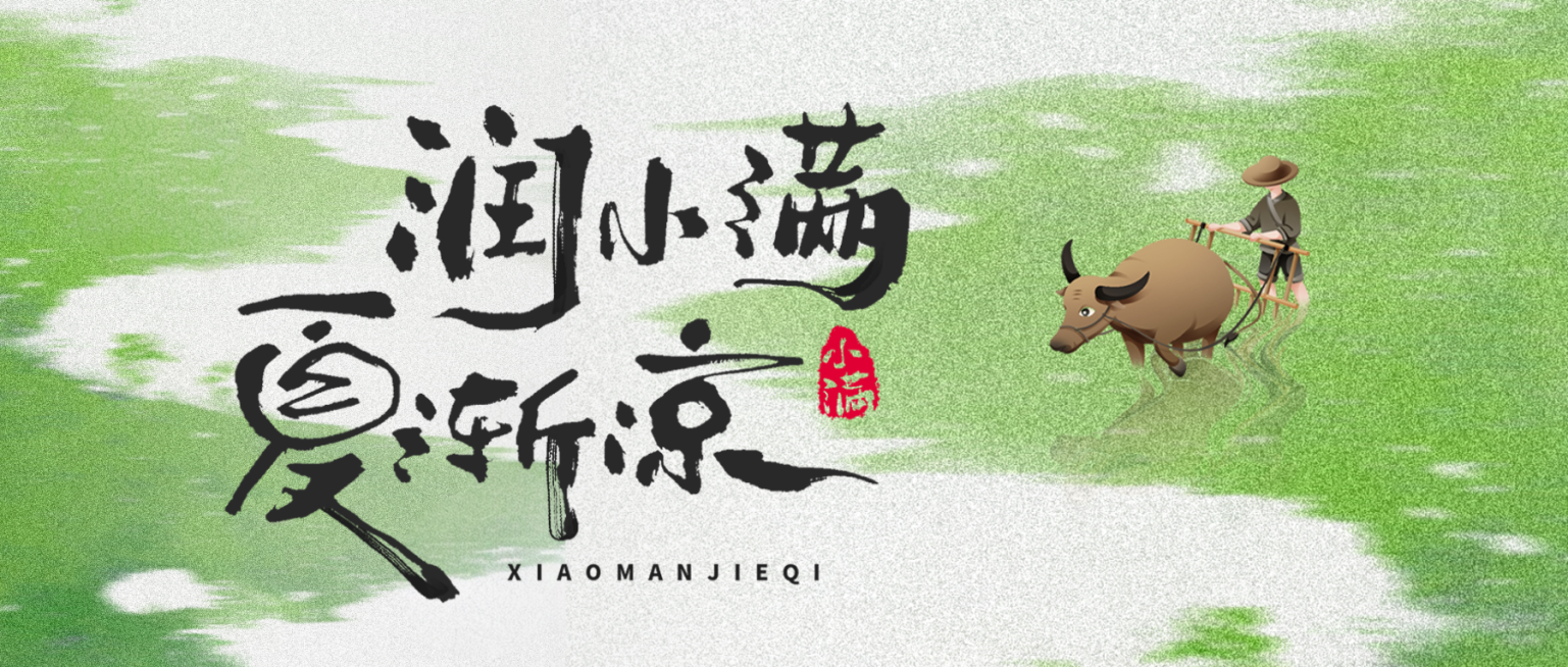 小满节气中式清新插画祝福公众号首图预览效果