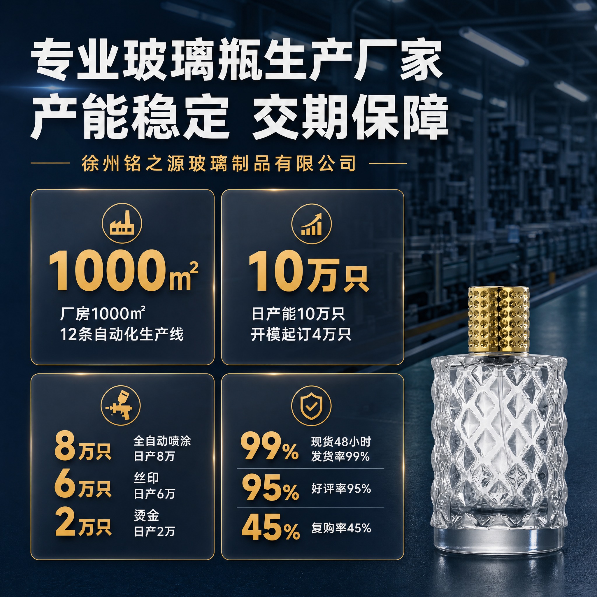 [主图-2] 源头工厂 50ml/100ml菱形卡口玻璃香水瓶… - 图片创意预览