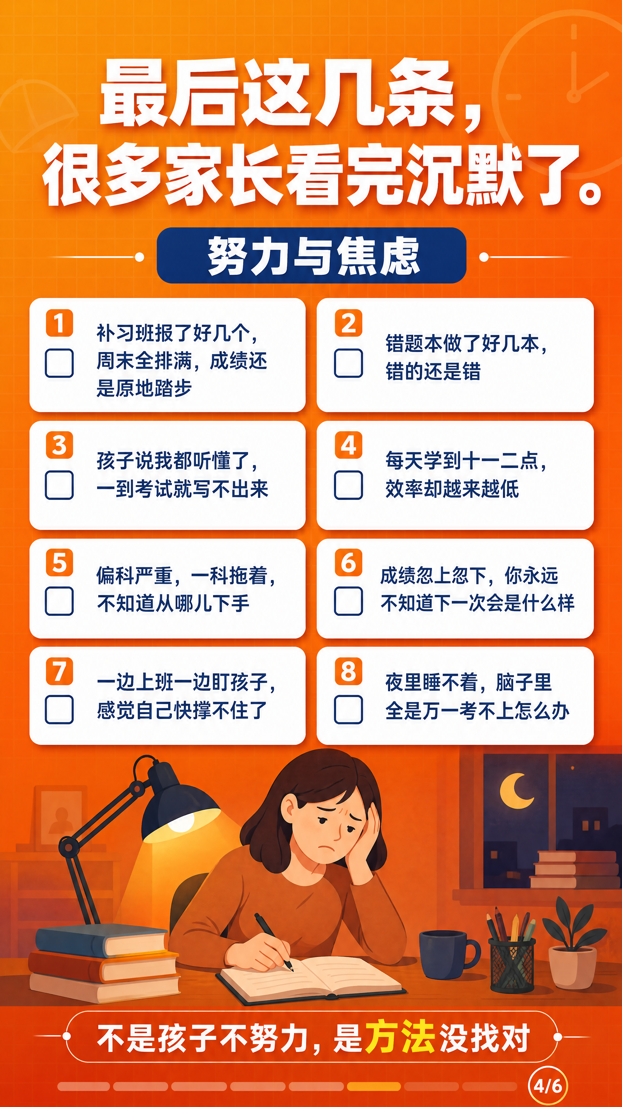 [画面] 抖音9:16竖版详情页第4张「痛点自查三：努力与焦虑… - 图片创意预览
