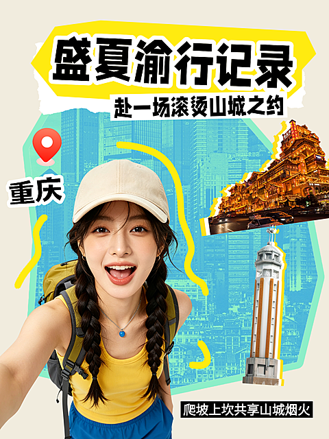 重庆山城营销旅游攻略系列小红书封面