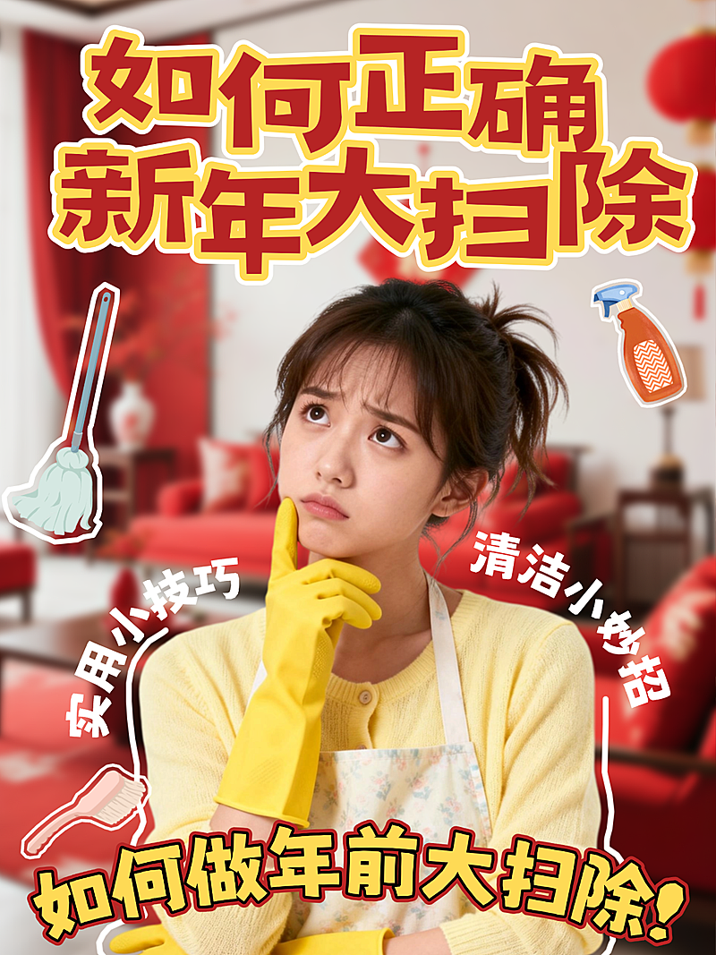 新年攻略指南通用喜庆感小红书封面