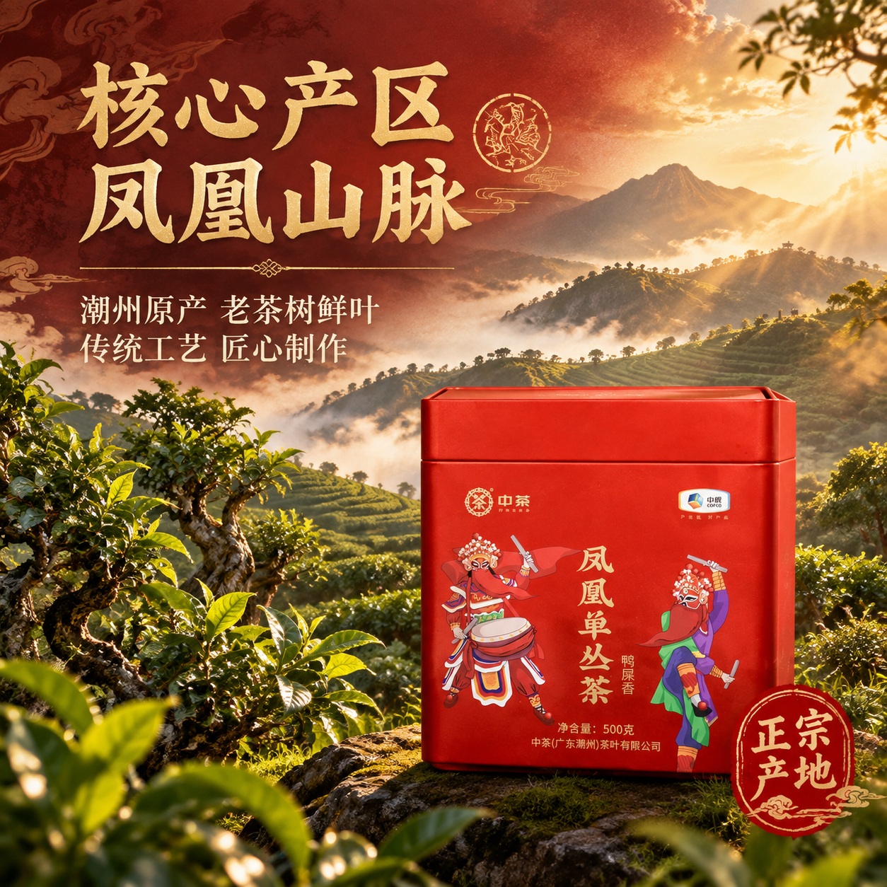 [主图-2 产地溯源] 中茶凤凰单丛茶鸭屎香产地溯源抖音主图，… - 图片创意预览