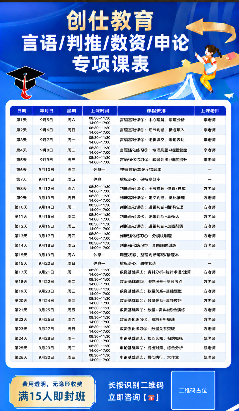只修改第2天课程安排中的文字：把「标点填入」改为「标题填入」，… - 图片创意预览