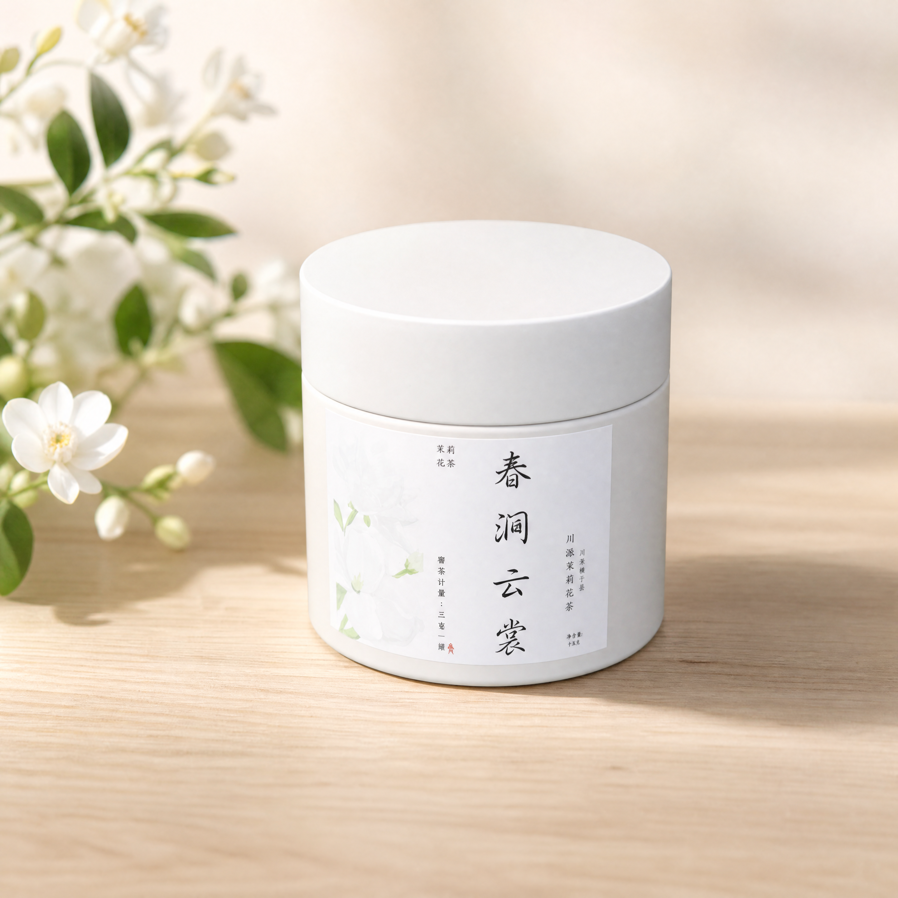 [商品] 使用【图2】【图3】春涧云裳白色小罐茉莉花茶侧面/斜… - 图片创意预览