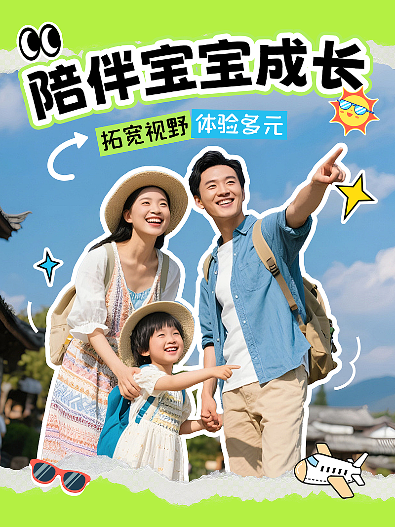 母婴户外陪伴vlog封面，小红书爆款吸睛