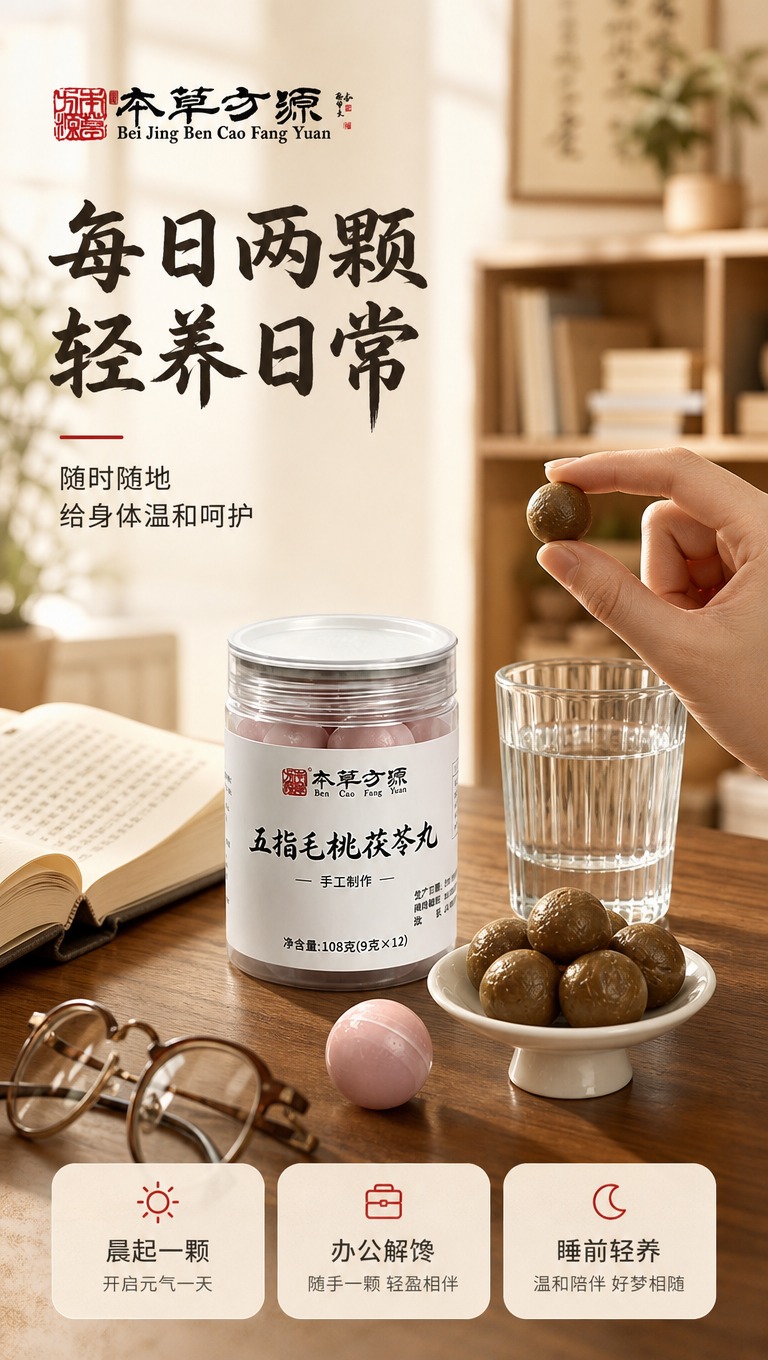 [商品] 使用【图1】本草方源五指毛桃茯苓丸产品图；保留罐身、… - 图片创意预览