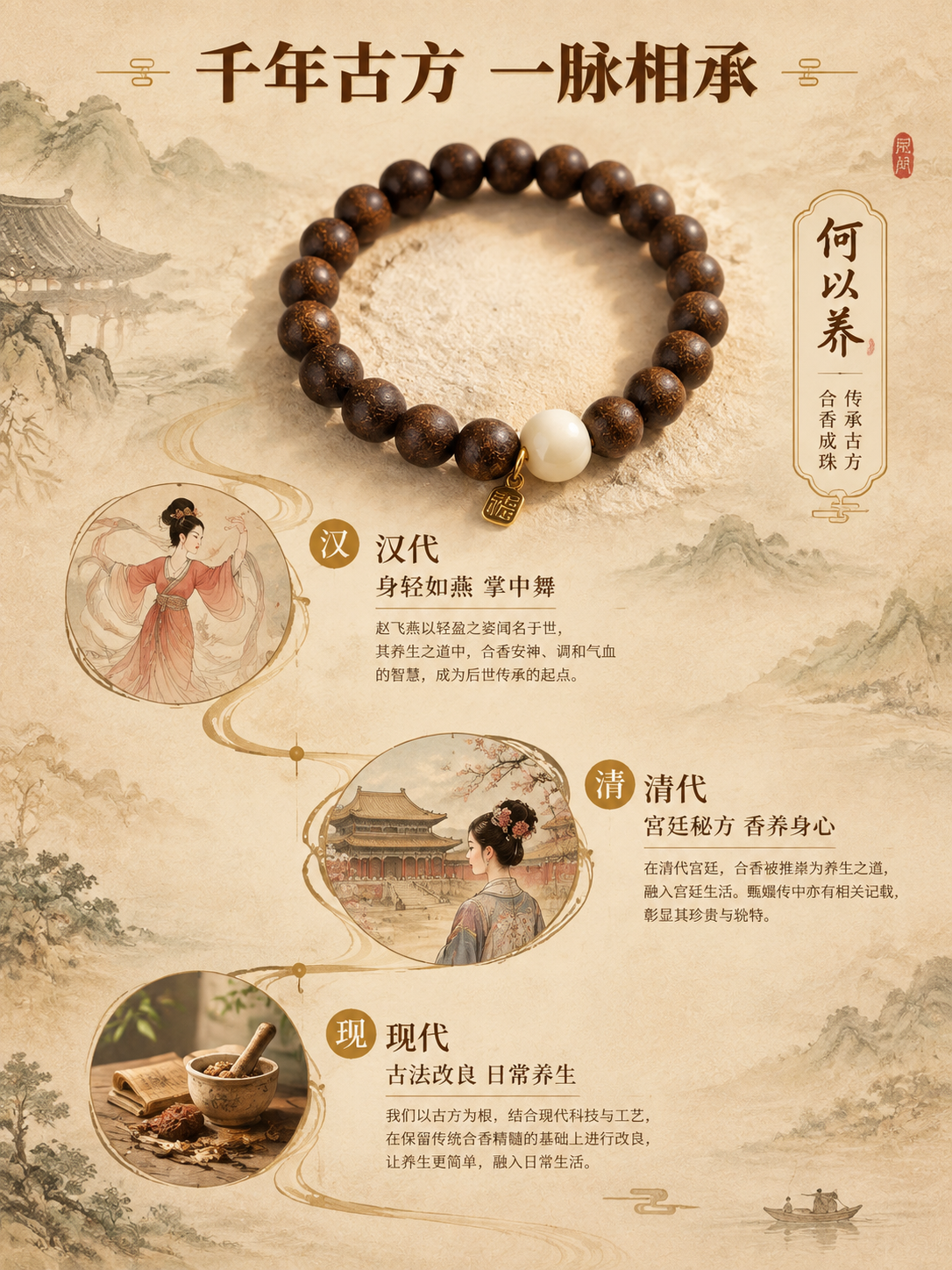 [商品] 使用【图1】何以养木香息肌丸中药手串；保留深棕色合香… - 图片创意预览
