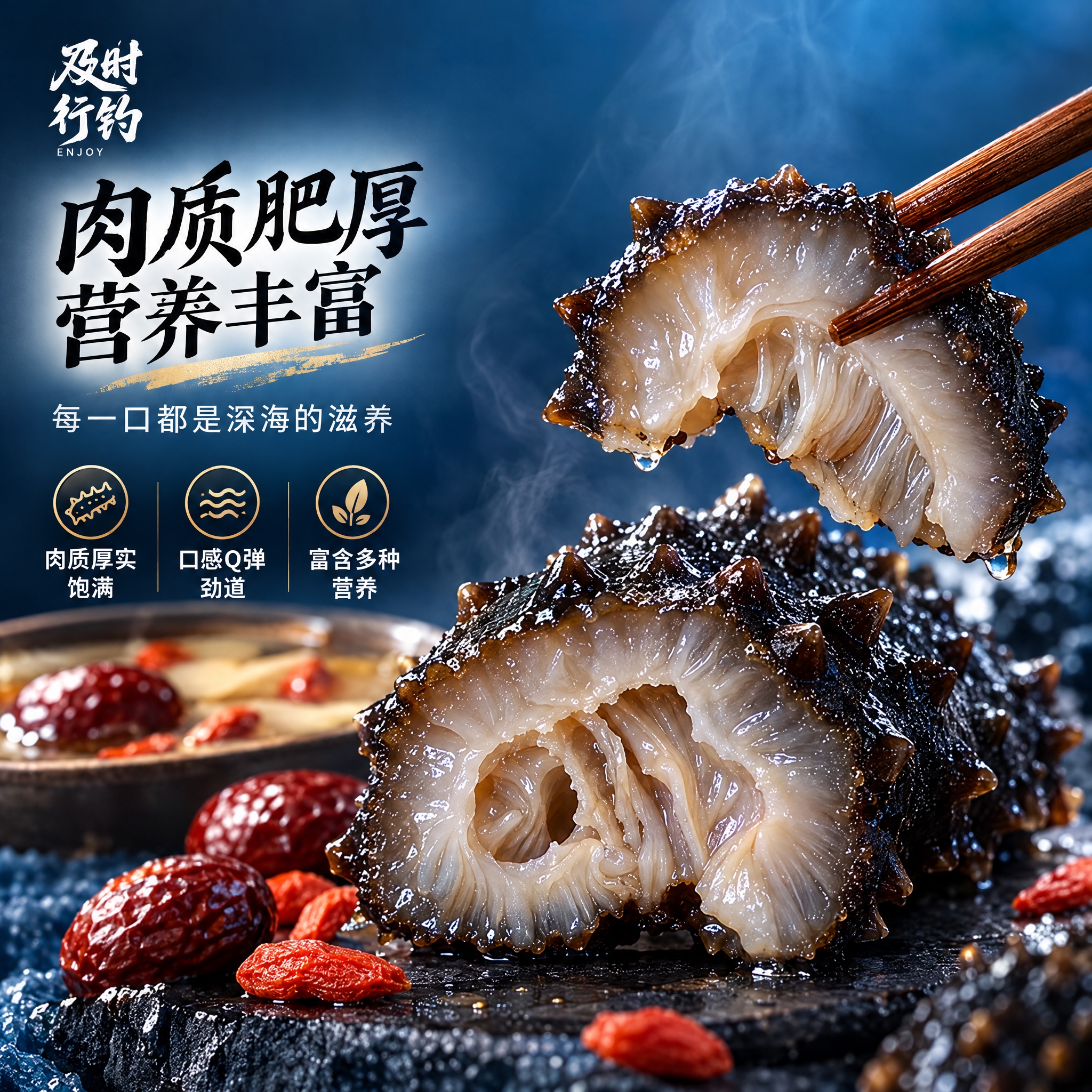 [商品] 使用【图1】野生三沙黑海参；保留海参深黑褐色、肉刺凸… - 图片创意预览