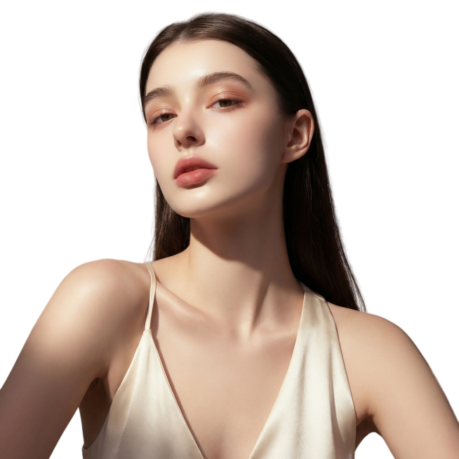 以原图风格延伸图中女生的肩部和身体部分，保持光影和质感一致，延续自然柔和的光影效果和细腻的皮肤质感预览效果