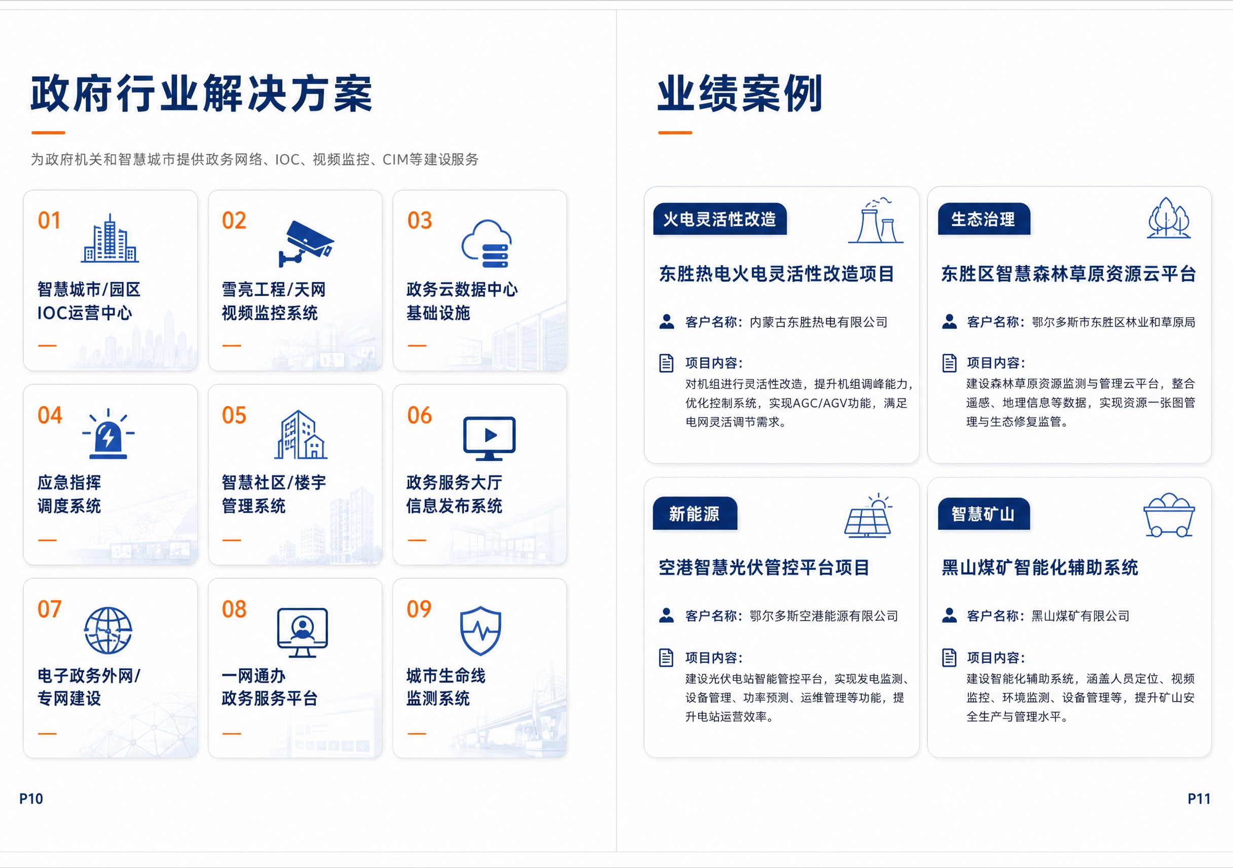 企业画册跨页设计，A4横版双页展开带3mm出血，白色背景配深蓝… - 图片创意预览